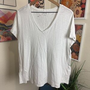 Dept 222 | white V-Neck short sleeve top | 1X